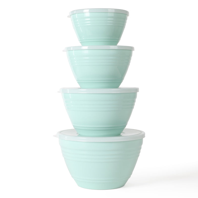 Martha Stewart Hoyt 8pc Mixing Bowl Set w/ Lid- Round - Martha Blue - PP & LLPE - Gift Box