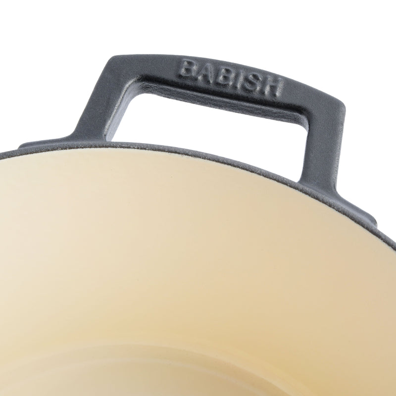 Babish - 6 Qt Dutch Oven W/ Lid - Blue - Matte Finish - Ss Knob - Cast Iron - Color Sleeve W/ Rm