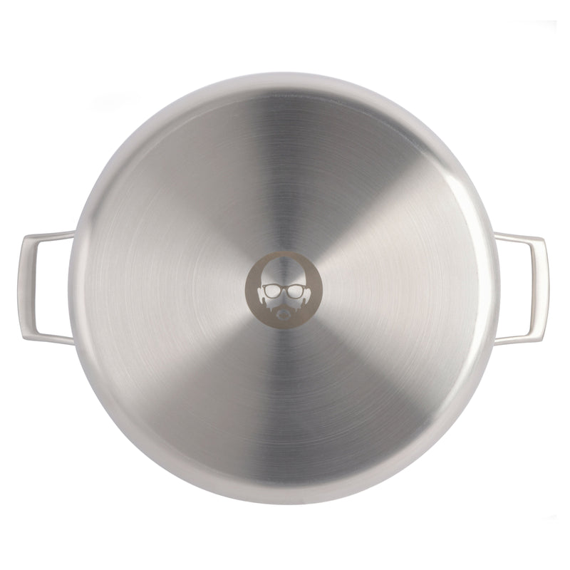 Babish 12 qt Triply Stainless Steel Stock Pot - Cast Stainless Steel Handle - Gift Box w/ Remailer
