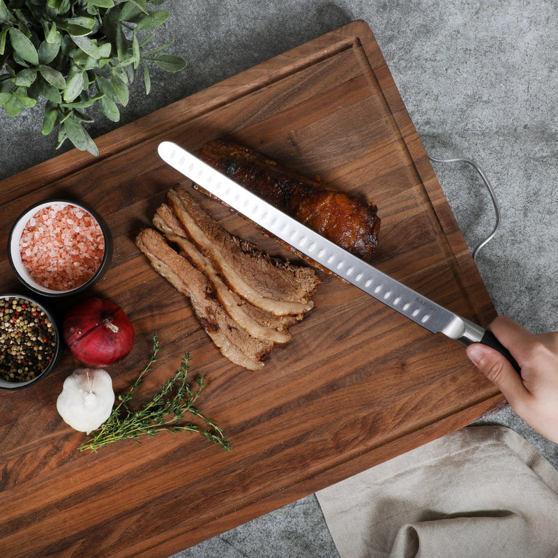 Babish 12" German Steel Super Slicer Knife - Stainless Steel - Gift Box w/ Remailer