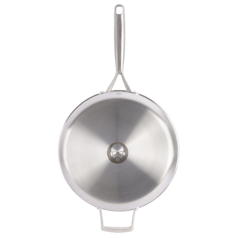 Babish 5qt Triply Stainless Steel Covered Sauté w/ Lid - Cast Stainless Steel Handle & Lid - Gift Box w/ Remailer
