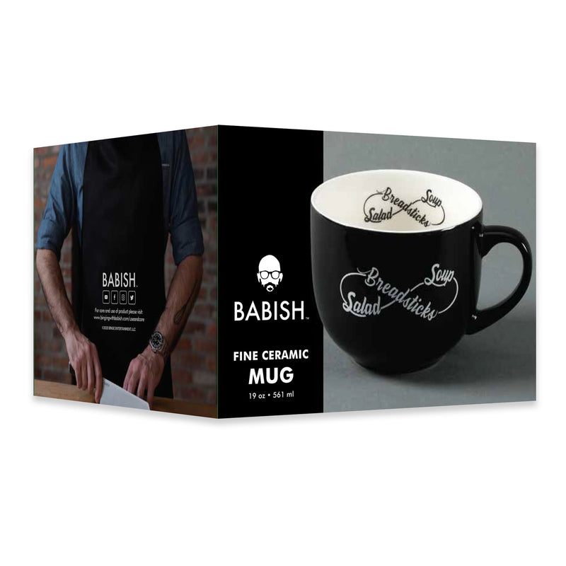 Babish Breadstick Soup & Salad 17oz Porcelain Latte Mug - Gift Box w/ Remailer