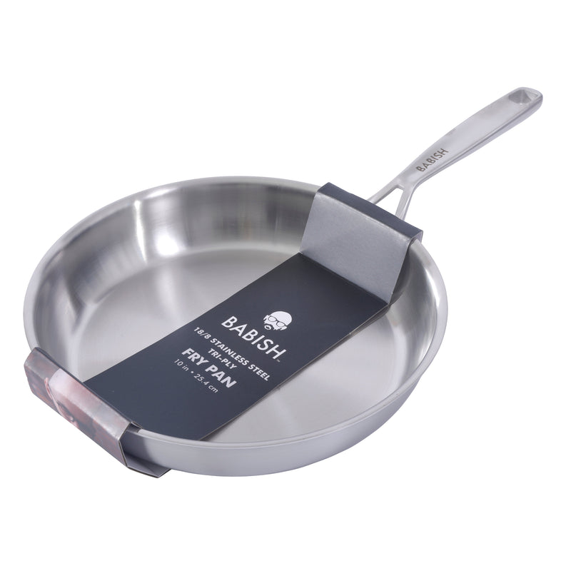 Babish 10" Stainless Steel Triply Fry Pan - Color Sleeve w/ Remailer