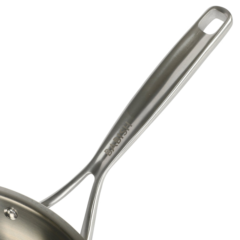 Babish 12.5" Stainless Steel Triply Fry Pan w/ Stainless Steel Lid - Color Sleeve w/ Remailer