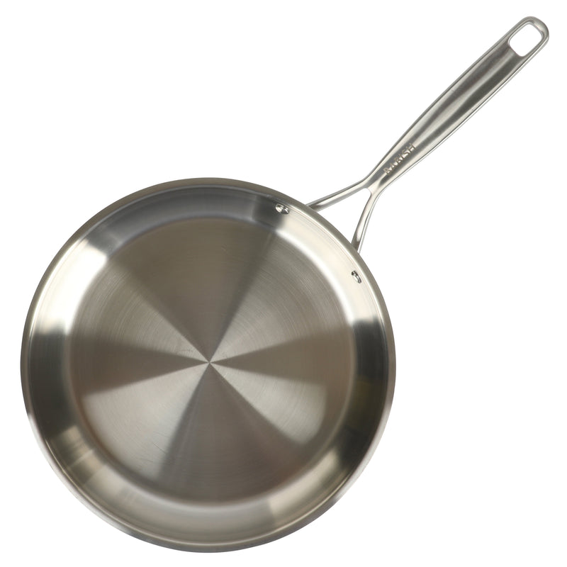 Babish 12.5" Stainless Steel Triply Fry Pan w/ Stainless Steel Lid - Color Sleeve w/ Remailer
