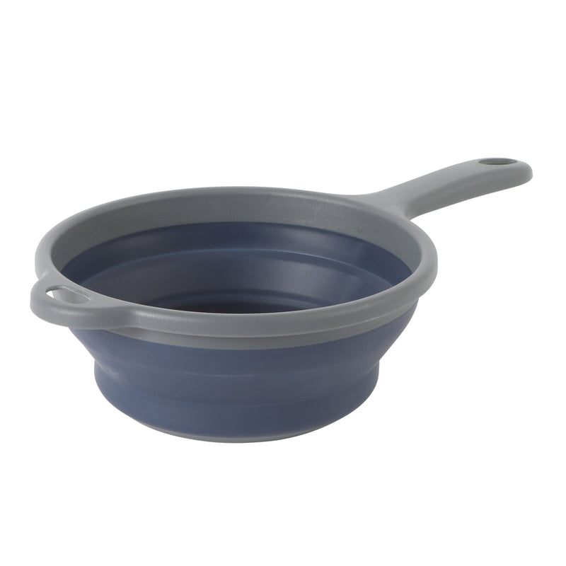 Oster Bluemarine 7" Foldable Colander w/ Long Handle - Blue/Grey - Round - PP/TPR - Color Sleeve