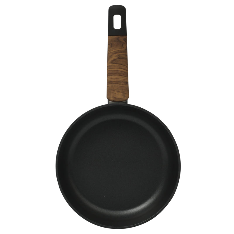 Oster Oxburg 14pc Aluminum Cookware Combo Set - Matte Black - Nonstick Interior - Induction Base - Black 2 Tone Soft Touch Wooden Handle - Gift Box w/ Remailer