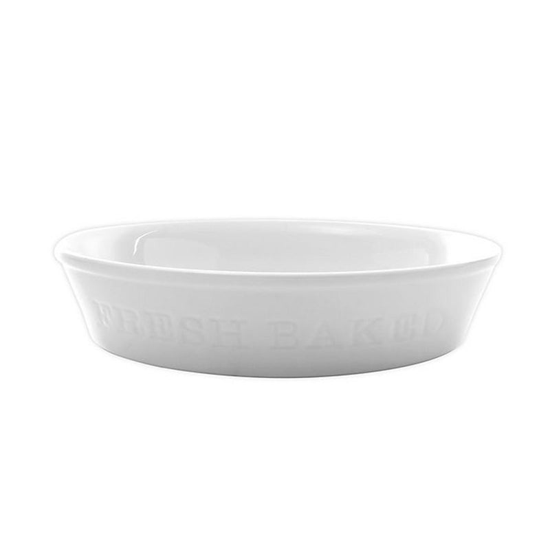 Our Table Simply White 9.5" x 2.25" Porcelain Pie Plate - Open Stock w/ UPC Label