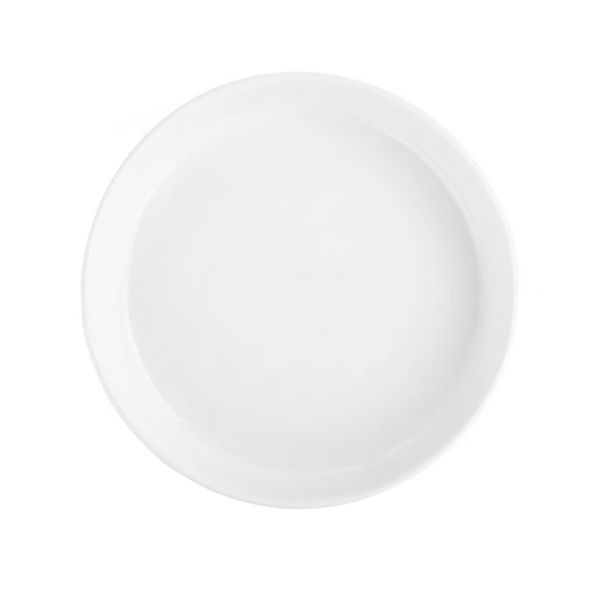 Our Table Simply White 9.5" x 2.25" Porcelain Pie Plate - Open Stock w/ UPC Label