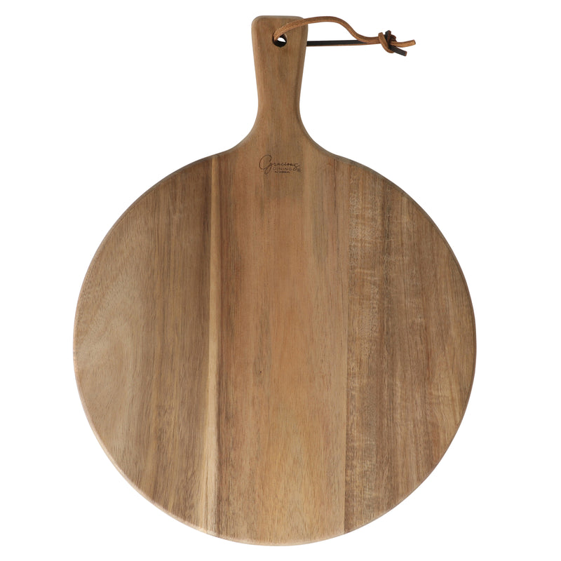Gibson Elite Gracious Dining 2pc Cheese Knives w/ Leather Hang Rope Serving Board - Matte Black Coated Stainless Steel Blade - Acacia Handle - Clam Pack w/ Window Box