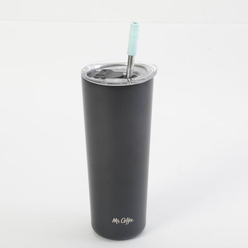 Mr. Coffee Java Quest 23oz Stainless Steel Thermal Tumbler w/ Stainless Steel Straw & AS Lid - Double Wall - 4 Assorted Colors - Open Stock