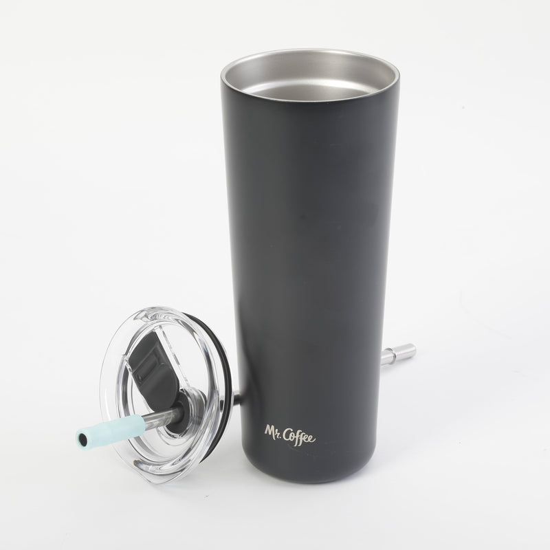 Mr. Coffee Java Quest 23oz Stainless Steel Thermal Tumbler w/ Stainless Steel Straw & AS Lid - Double Wall - 4 Assorted Colors - Open Stock