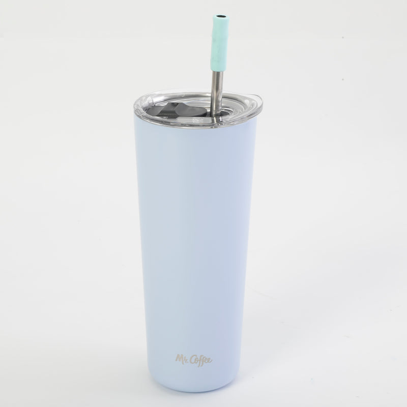 Mr. Coffee Java Quest 23oz Stainless Steel Thermal Tumbler w/ Stainless Steel Straw & AS Lid - Double Wall - 4 Assorted Colors - Open Stock