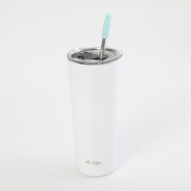 Mr. Coffee Java Quest 23oz Stainless Steel Thermal Tumbler w/ Stainless Steel Straw & AS Lid - Double Wall - 4 Assorted Colors - Open Stock