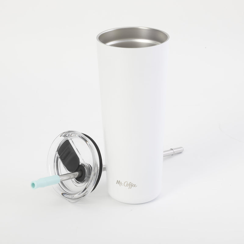 Mr. Coffee Java Quest 23oz Stainless Steel Thermal Tumbler w/ Stainless Steel Straw & AS Lid - Double Wall - 4 Assorted Colors - Open Stock