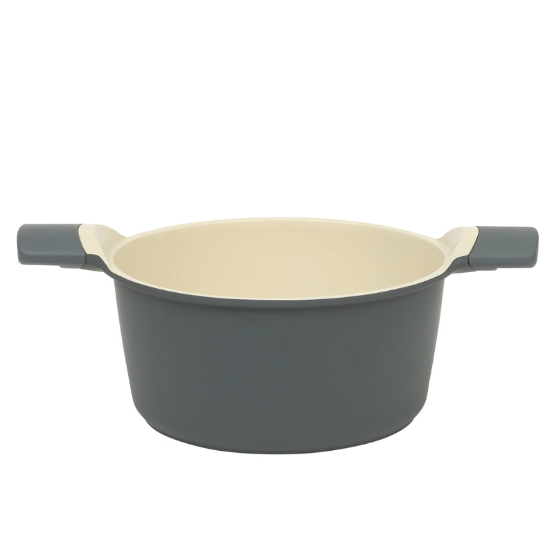 Oster Rooney 12pc Cast Aluminum Cookware Set - Linen Ceramic Interior - Induction - Soft Touch Handle - Gift Box