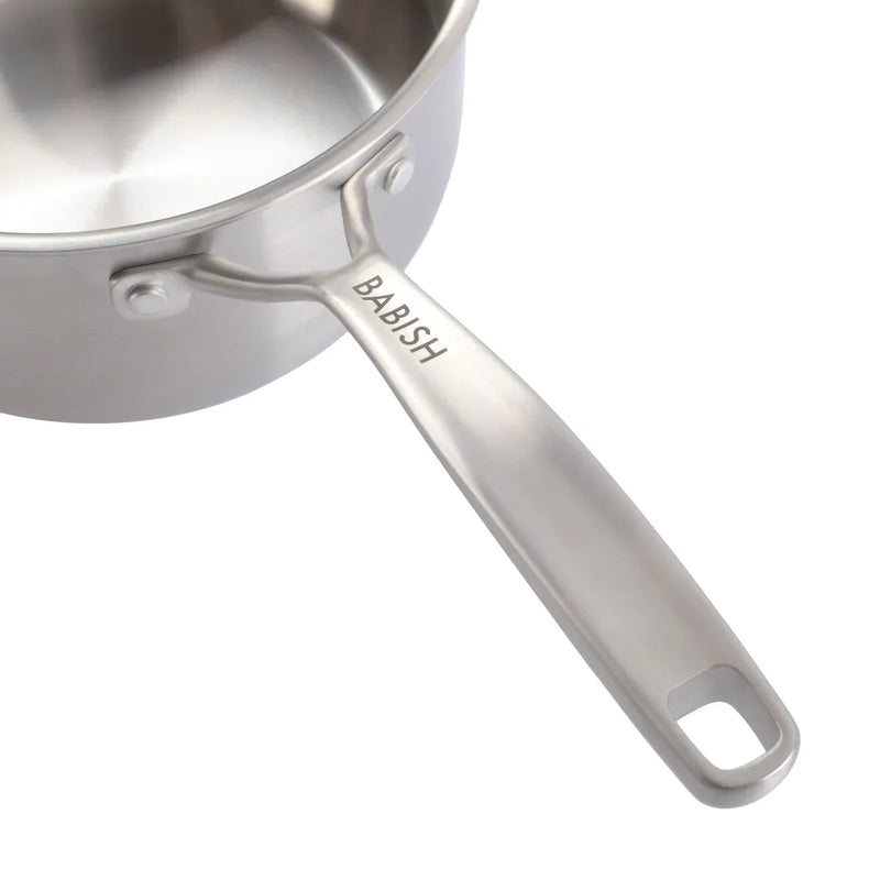 Babish 3.5qt Triply Stainless Steel Saucepan w/ Lid - Color Sleeve w/ Remailer