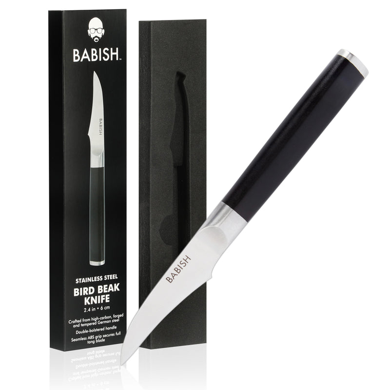 Babish 2.4" German Steel Birds Beak Knife - ABS Handle - Stainless Steel - Gift Box w/ Remailer