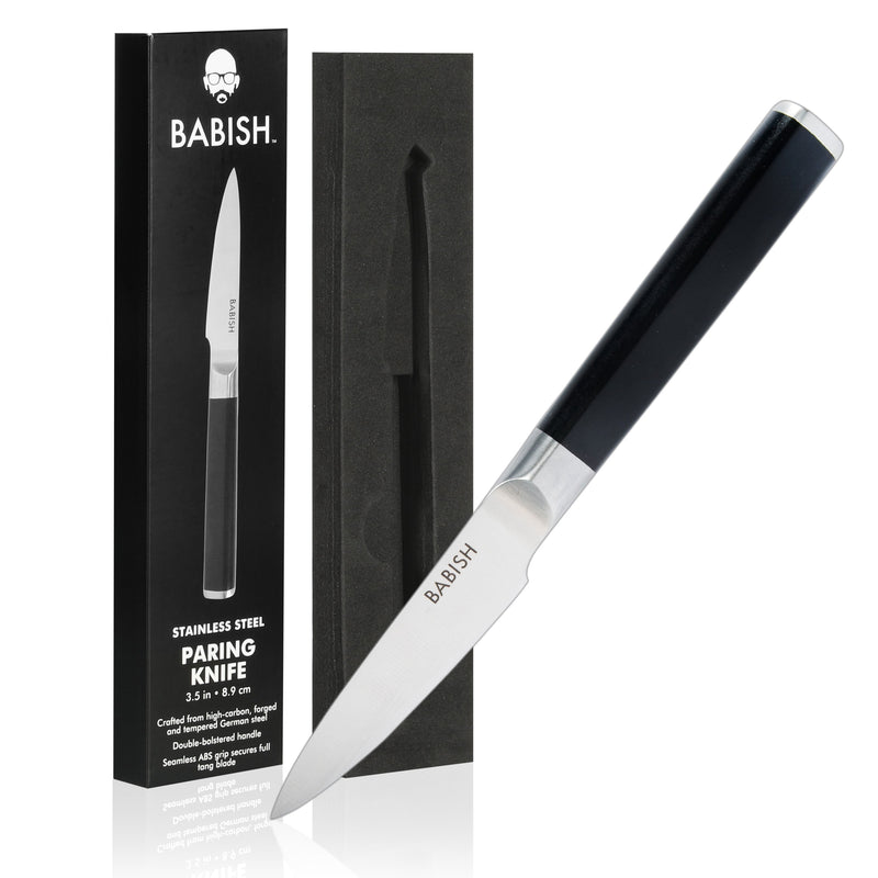 Babish 3.5" German Steel Paring Knife - ABS Handle - Stainless Steel - Gift Box w/ Remailer