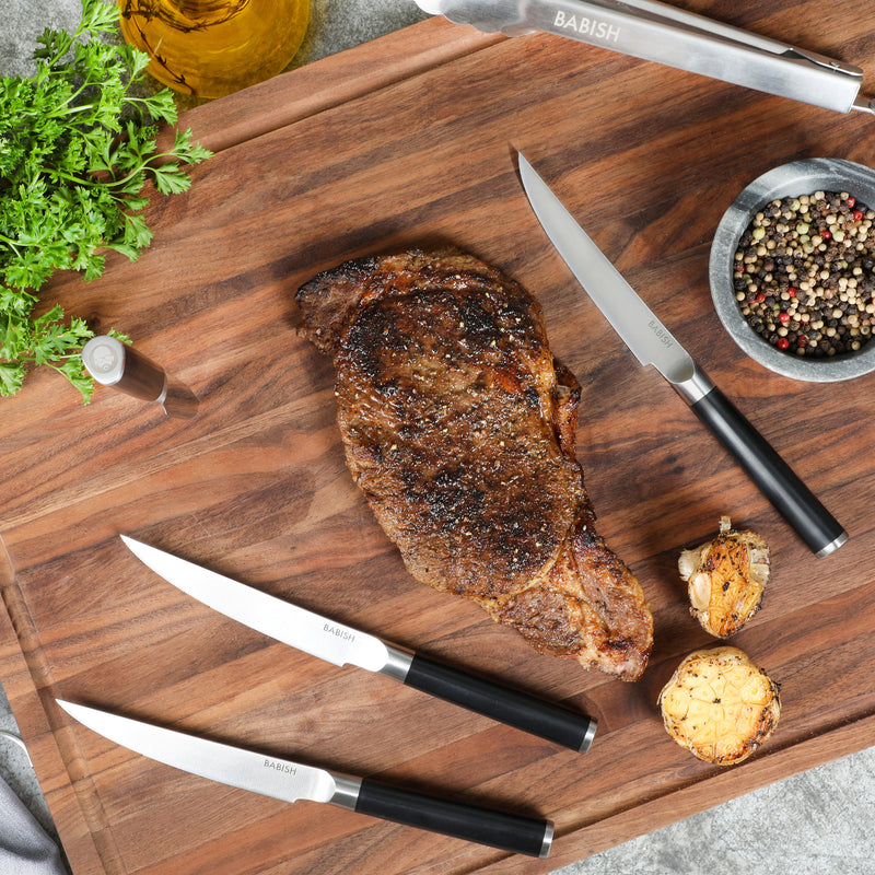 Babish 4pc Stainless Steel Steak Knife Set - ABS Handle - Gift Box w/ Remailer