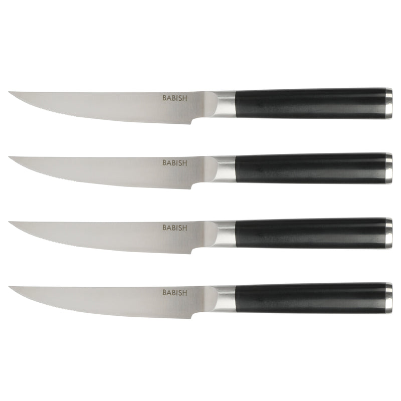 Babish 4pc Stainless Steel Steak Knife Set - ABS Handle - Gift Box w/ Remailer