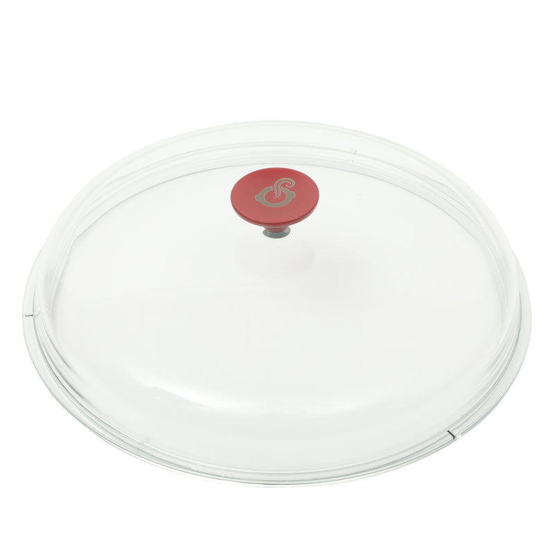Crock-Pot Artisan Studio 4.8qt (12") Enamel Cast Iron Everyday Pan w/ Borosilicate Lid & Red Coated Knob - Gradient Red - Round - Gift Box w/ Remailer