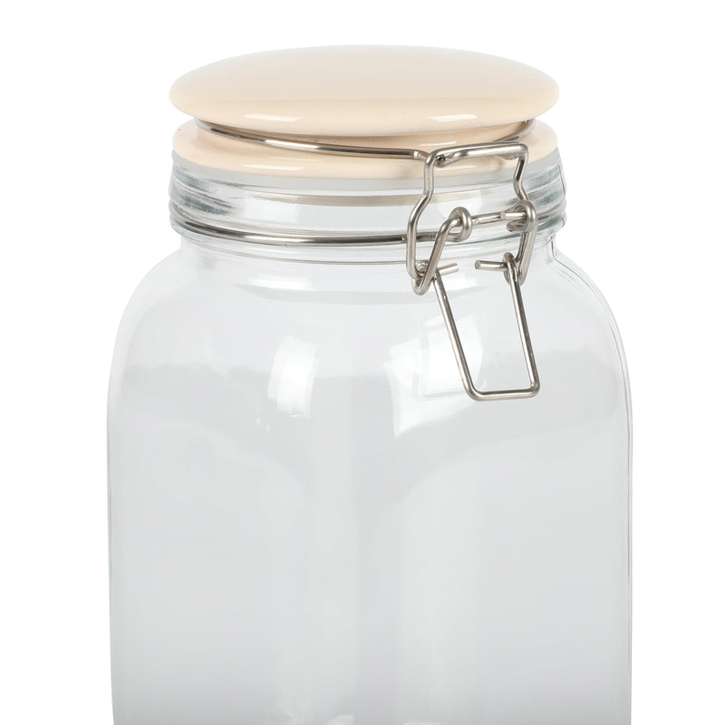 Martha Stewart Rindleton 3pc Glass Canister Set w/ Ceramic Lid - White - Clear - Gift Box