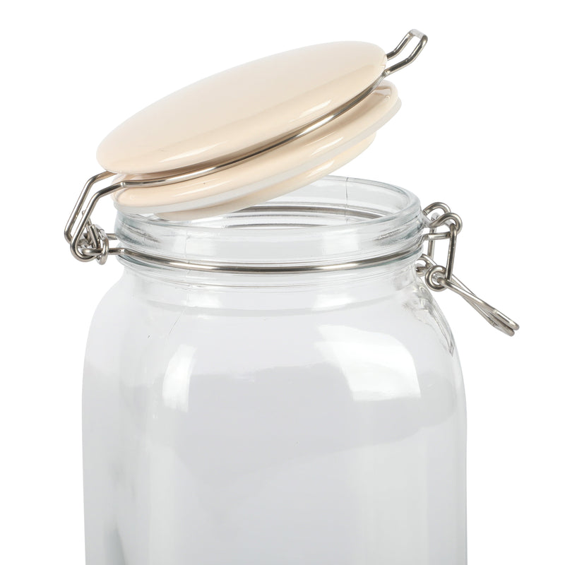 Martha Stewart Rindleton 3pc Glass Canister Set w/ Ceramic Lid - White - Clear - Gift Box