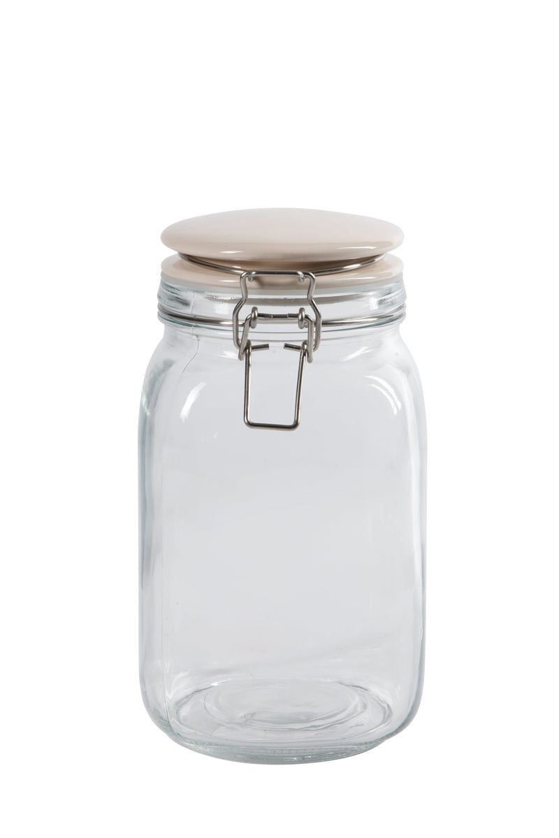 Martha Stewart Rindleton 3pc Glass Canister Set w/ Ceramic Lid - White - Clear - Gift Box