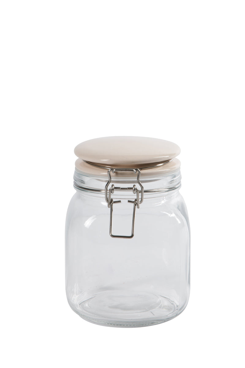 Martha Stewart Rindleton 3pc Glass Canister Set w/ Ceramic Lid - White - Clear - Gift Box