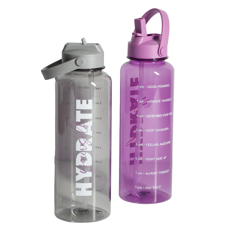 Gibson Home Breuer 50oz Water Bottle w/ AS Lid & Handle - 2 Assorted Colors - Clear - Tritan / AS Plastic - Open Stock