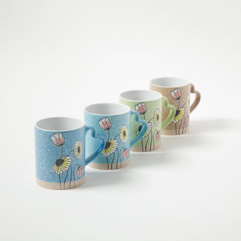 Gibson Home Sunbloom 15oz Mug - 4 Assorted Designs - Wax Relief - Stoneware - Open Stock