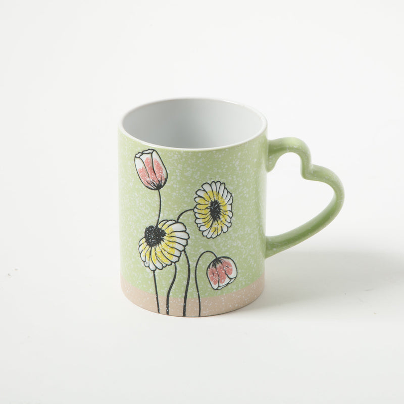 Gibson Home Sunbloom 15oz Mug - 4 Assorted Designs - Wax Relief - Stoneware - Open Stock