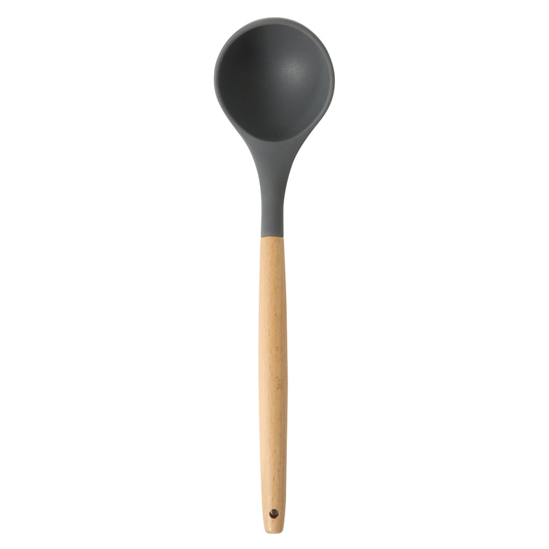 Gibson Home Holton 7pc Kitchen Tools & Gadgets Set - Beech Wood Handle - Nylon/Silicone Head - Gift Box