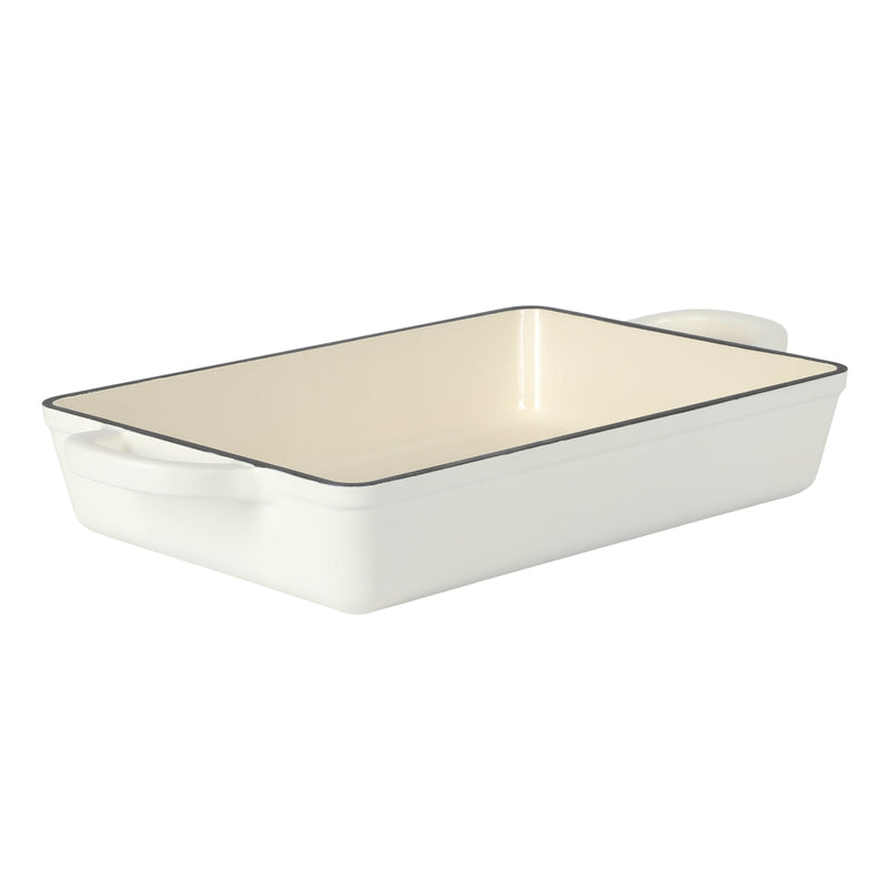 Crock-Pot Artisan 13" Enamel Cast Iron Lasagna Pan - Matte Linen - Rectangle - Color Sleeve w/ Remailer