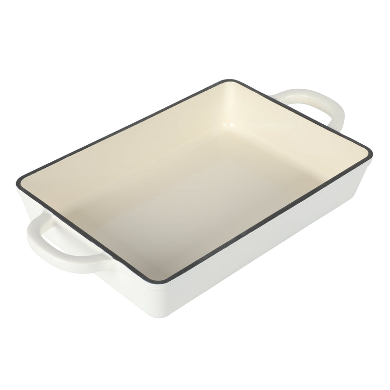 Crock-Pot Artisan 13" Enamel Cast Iron Lasagna Pan - Matte Linen - Rectangle - Color Sleeve w/ Remailer