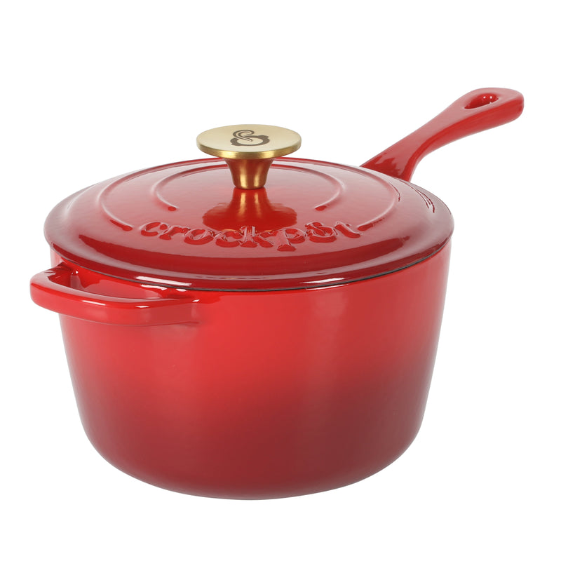 Crock-Pot Artisan 3qt Enamel Cast Iron Saucepan w/ Lid - Round - Gift Box w/ Remailer