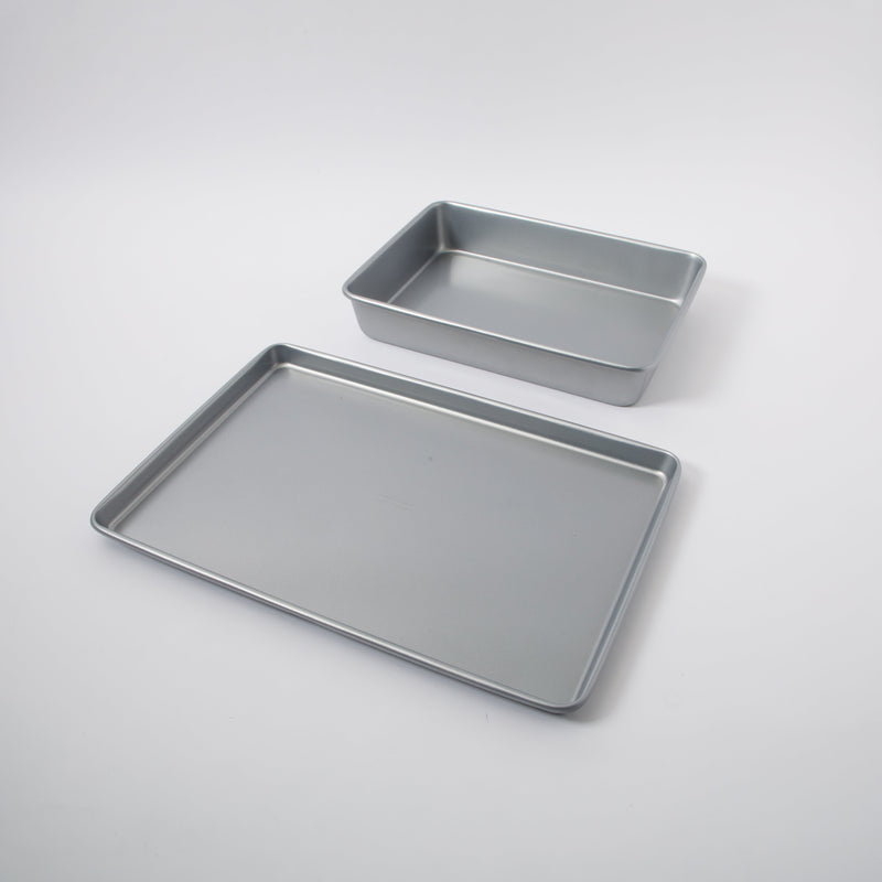 Martha Stewart Everyday Bakeaway 2pc Carbon Steel 17"& 13"Bake Pan Set - Silver - Non Stick Interior - Open Stock Color Sleeve