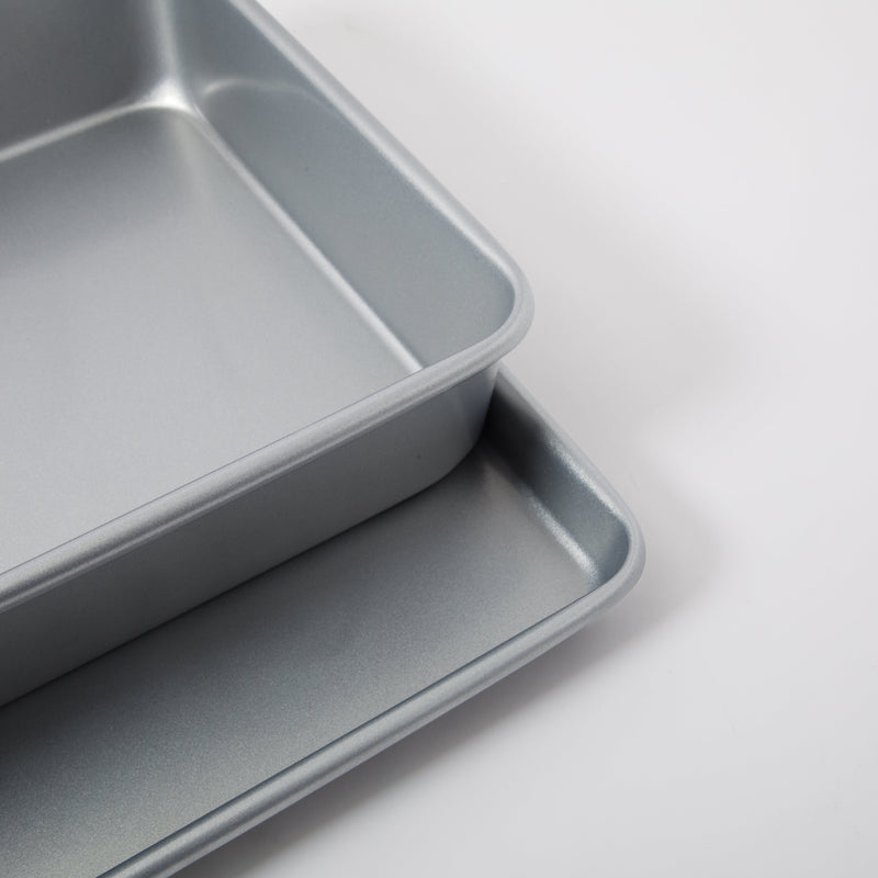 Martha Stewart Everyday Bakeaway 2pc Carbon Steel 17"& 13"Bake Pan Set - Silver - Non Stick Interior - Open Stock Color Sleeve