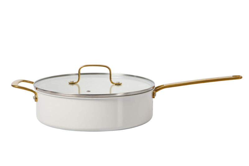 Martha Stewart Lockton - 10 pc Enamel Aluminum Cookware Set - Ceramic Nonstick Int - SS Handles - GBX