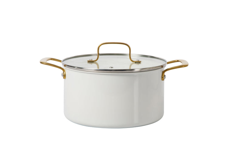 Martha Stewart Lockton - 10 pc Enamel Aluminum Cookware Set - Ceramic Nonstick Int - SS Handles - GBX