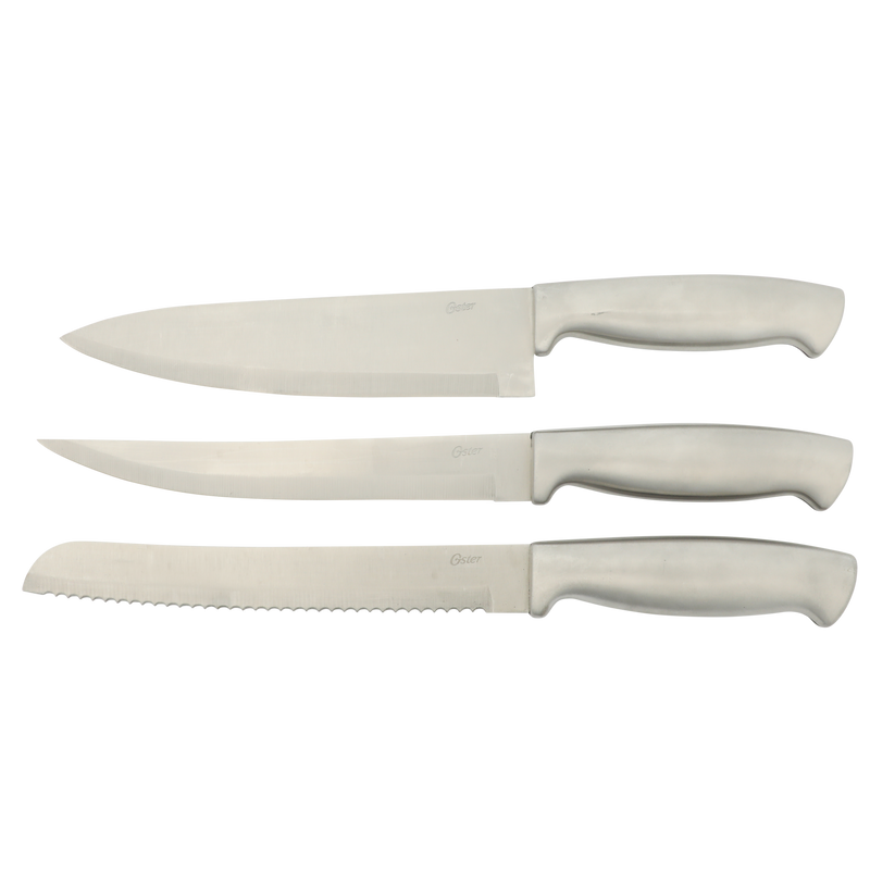 Oster Baldwyn 12pc Cutlery & Gadgets Combo w/ Block - Stainless Steel Handle & Nylon Head Tools - Stainless Steel Cutlery - Gift Box