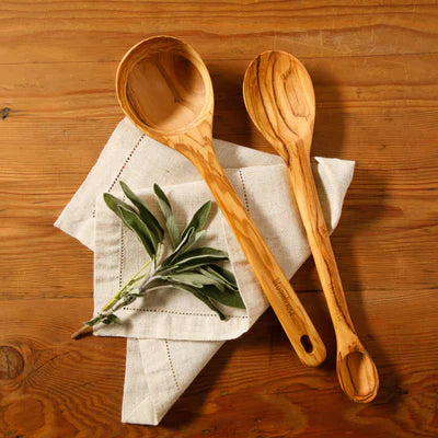 Bloomhouse 2pc 14" Olive Wood Ladle & Tasting Spoon - Hang Tag w/ Remailer