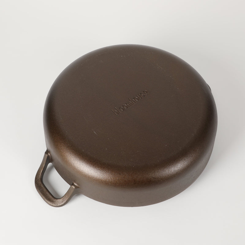 Bloomhouse 13" Preseason Plus Cast Iron Everday Pan w/ Wooden Trivet - Preseasoned Plus - GBX w/ RM