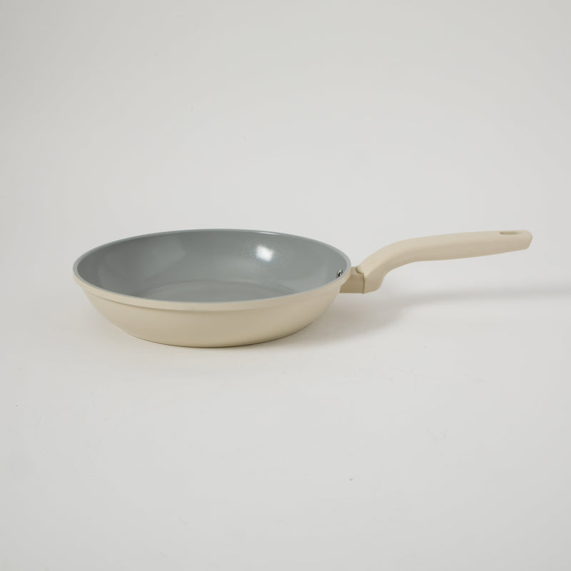 Gibson Home Barnsdall 2pc 10" & 8" Aluminum Frying Pan - Linen - Grey Ceramic Nonstick Interior - Soft Touch Handle - Forged Look- Color Label