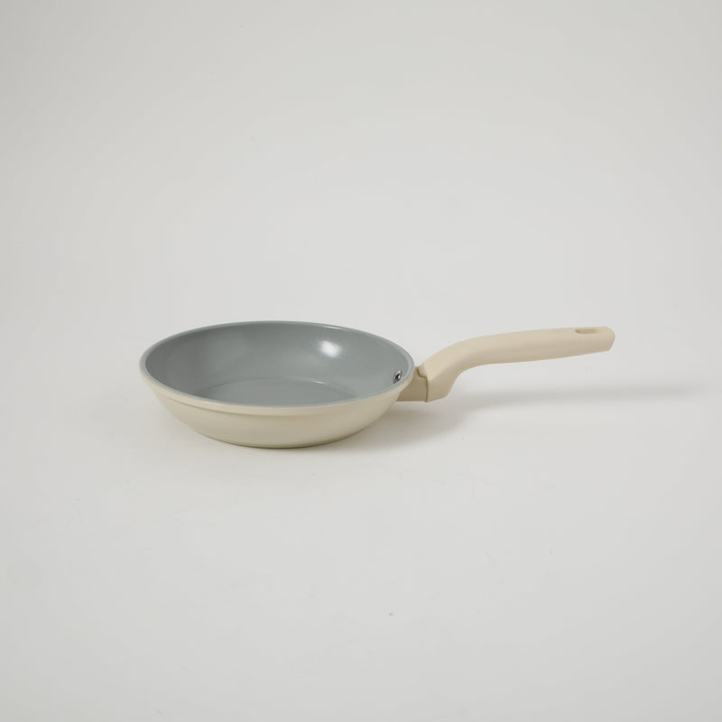Gibson Home Barnsdall 2pc 10" & 8" Aluminum Frying Pan - Linen - Grey Ceramic Nonstick Interior - Soft Touch Handle - Forged Look- Color Label