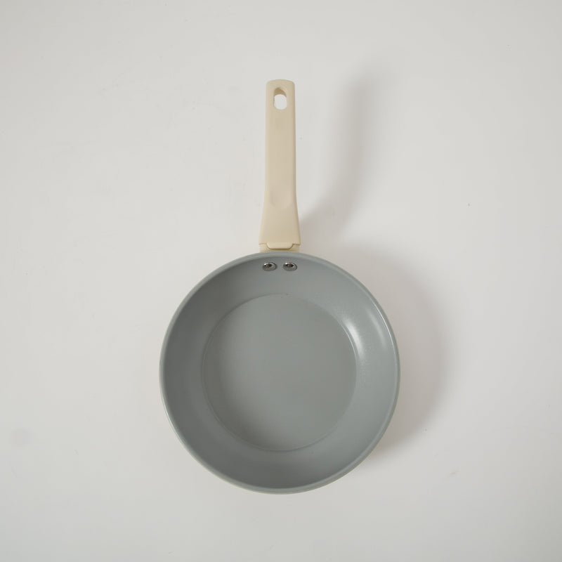 Gibson Home Barnsdall 2pc 10" & 8" Aluminum Frying Pan - Linen - Grey Ceramic Nonstick Interior - Soft Touch Handle - Forged Look- Color Label