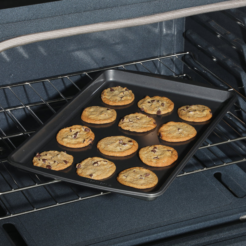 Gibson Home Love To Bake 3pc Carbon Steel Jelly Roll Pan Set - Grey - 2 Layer Nonstick - Color Label & Shrink Wrap