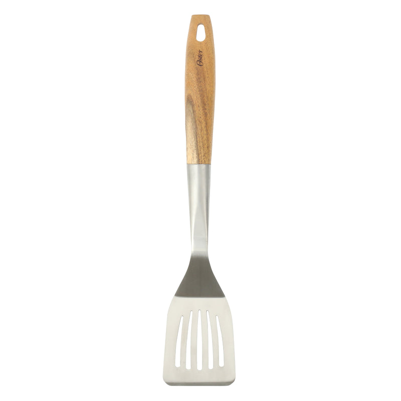 Oster Balincourt 3pc Stainless Steel BBQ Tools - Acacia Wood Handle - Color Sleeve