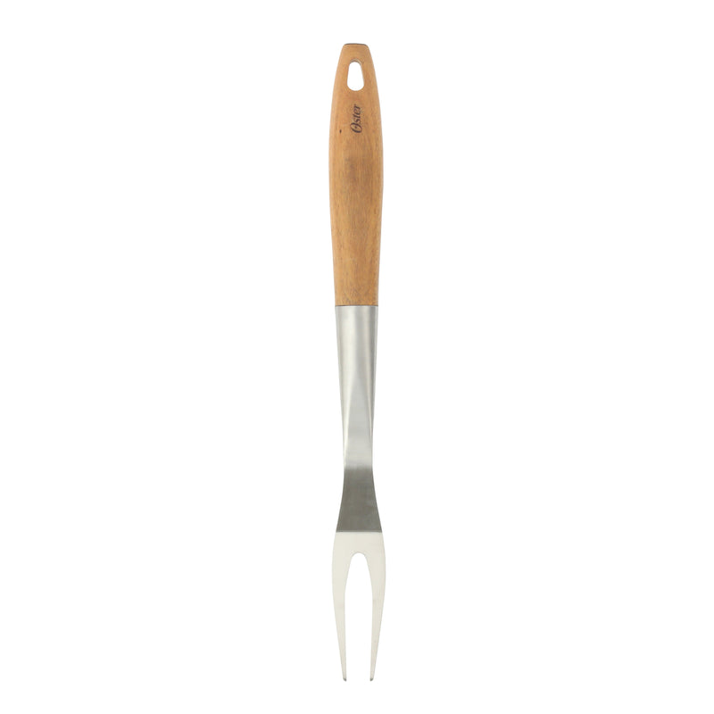 Oster Balincourt 3pc Stainless Steel BBQ Tools - Acacia Wood Handle - Color Sleeve